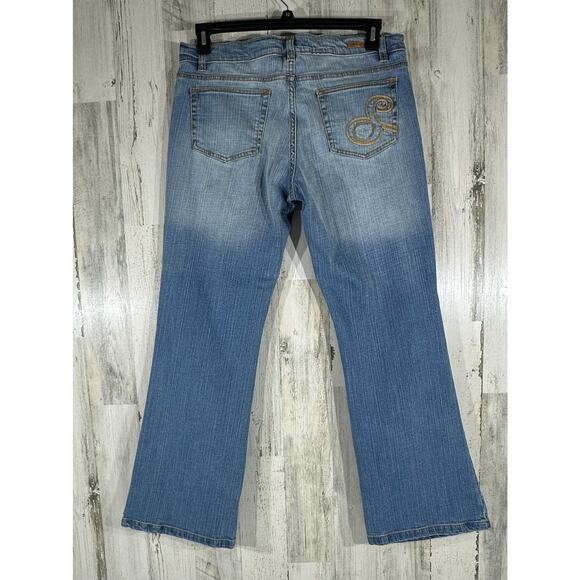 Southpole Jeans Sz 13 (34x30.5) Bootcut Light Wash Mid Rise Vintage Embroidered - Picture 2 of 10